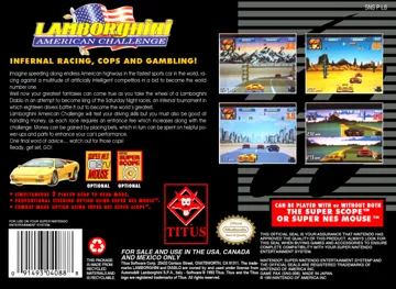 Lamborghini American Challenge (USA) box cover back